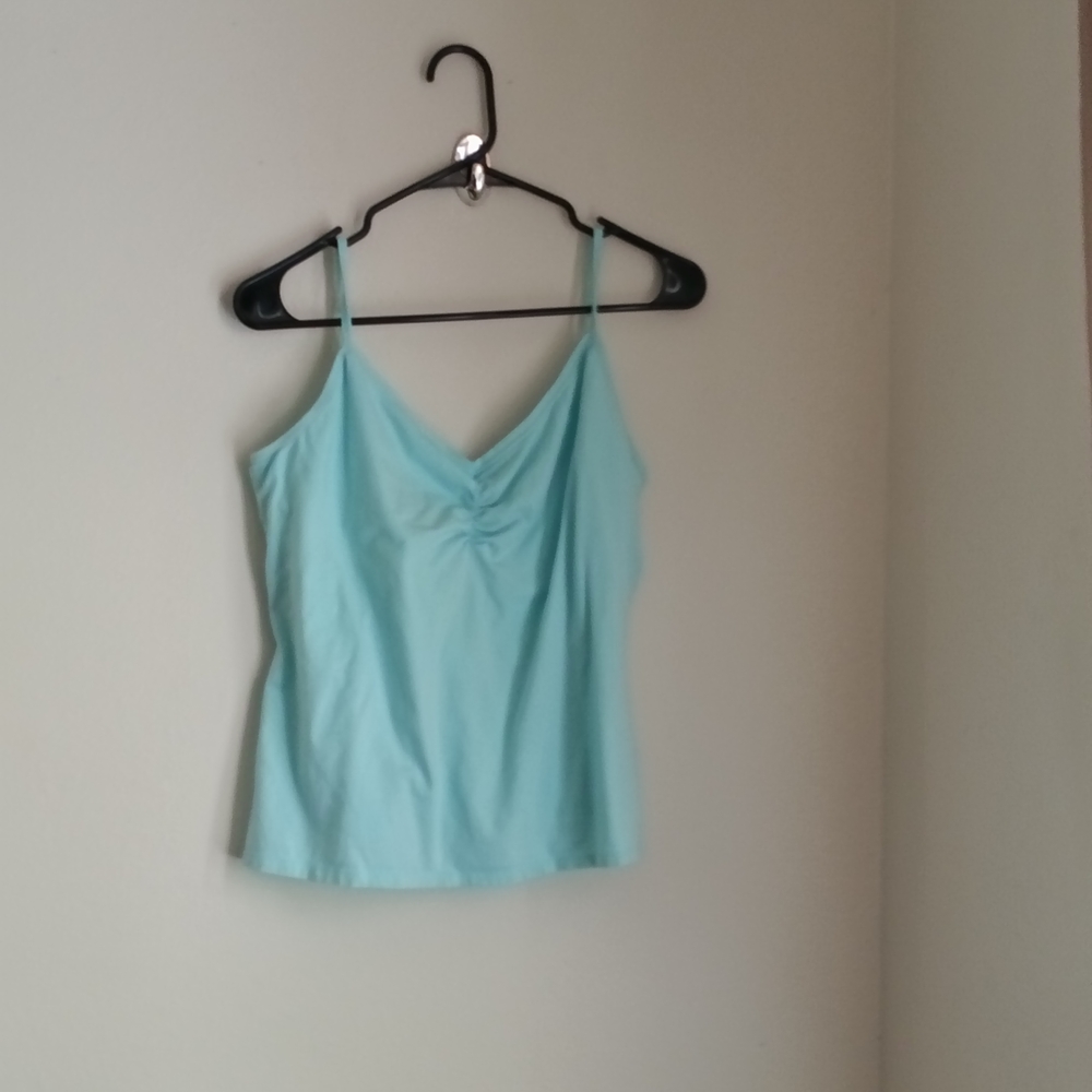 Jamaica Bay Camisole Women 1X Blue Fitted Casual Academia Office Versatile Tops